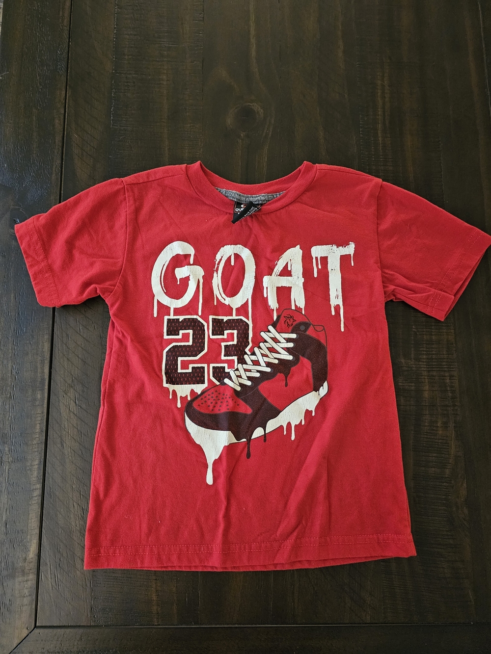 Kids Red Graphic GOAT 23 Short Sleeve Tee